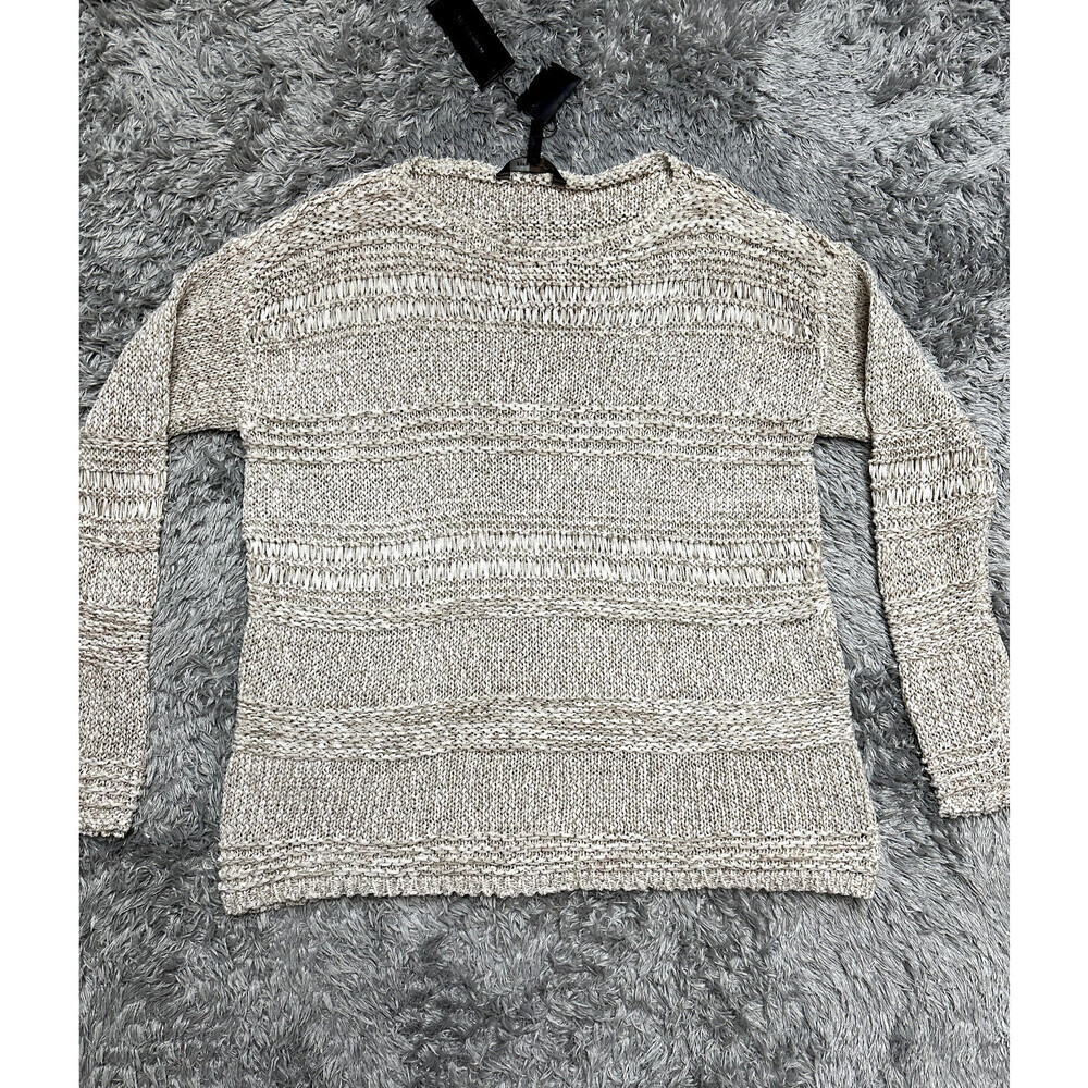 BCBGMAXAZRIA Women's Relax Mixed Stitch Sweater In Plaster Combo Size S $300